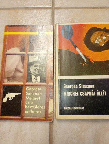 2 db Georges Simenon k�nyv: Maigret �s a becs�letes emberek, Maigret csapd�t �ll�t