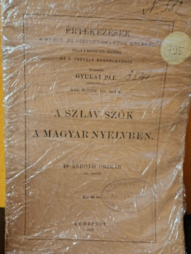 A szl�v sz�k a magyar nyelvben