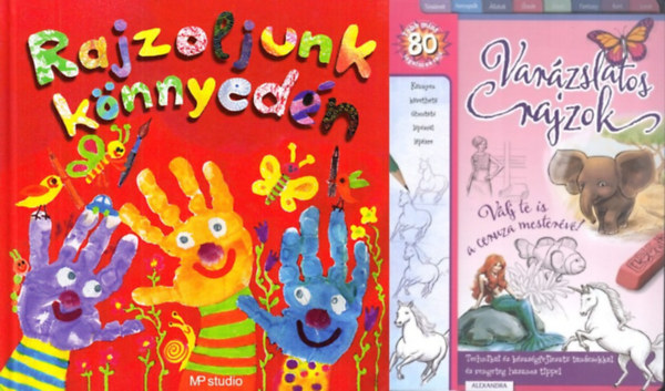 2 db rajzknyv kezd mvszeknek: Varzslatos rajzok - Vlj te is a ceruza mesterv! + Rajzoljunk knnyedn