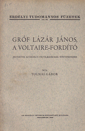 Grf Lzr Jnos, a Voltaire-fordt