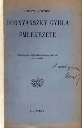 Hornynszky Gyula emlkezete (dediklt)
