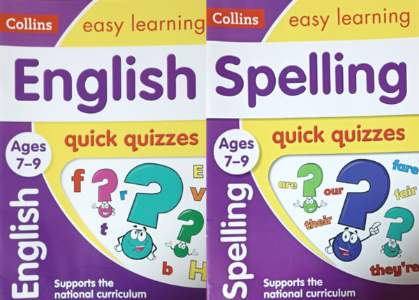 Collins Easy Learning - English + Spelling (Quick Quizzes, Ages 7-9, 2 ktet)
