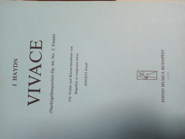 Vivace (Nachtigallenquartett Op. 64, No. 5: Finale) hegedre s zongorra