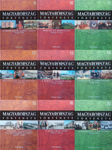 9 db a Magyarorsz�g t�rt�nete sorozatb�l:  A h�rom r�szre szakadt orsz�g +  Roml�s �s meg�jul�s + A R�k�czi-szabads�gharc +  Megb�k�l�s �s �jj��p�t�s  + A nemzeti �bred�s kora +  Forradalom �s szabads�gharc  + Polg�ri �ta