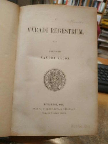 Kandra Kabos - A v�radi regestrum