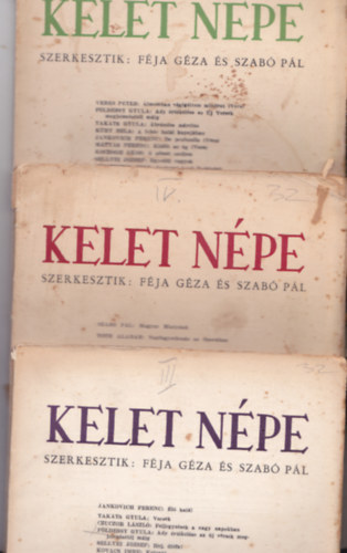 3 db Kelet Npe szm: 1939/1, 2, 3, V.vfolyam. Szerk.:Fja Gza s Szab Pl