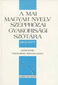 A mai magyar nyelv szpprzai gyakorisgi sztra 1965-1977