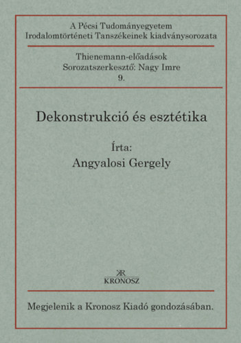 Angyalosi Gergely - Dekonstrukci s eszttika