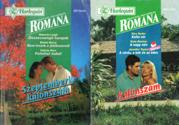2 db Romana Klnszm: Kelta vr-A nagy nv- A vrs, a kk s az des 1996/1. + sszecseng hangok-Nem leszek a jtkszered! - Felvtel indul! 1995/6.