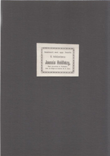 Ex Libris - Holdhzy Jnos (1840-1896) (eredeti nyomat)