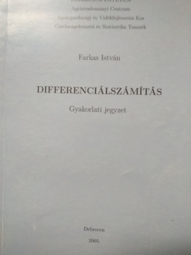 Differencilszmts gyakorlati jegyzet