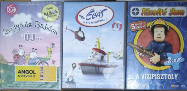 3db DVD a legkisebbeknek - A kis ment�haj�, T�zolt� Sam, Bogy� �s Bab�ca (a mes�k c�mei a le�r�sban)