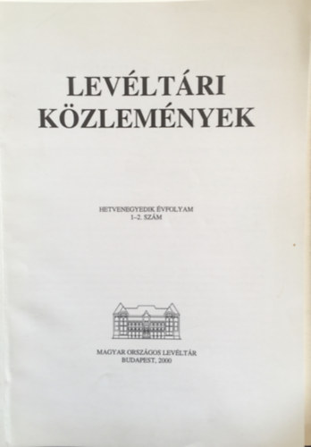 Levltri Kzlemnyek - 71. vf. 1-2. szm