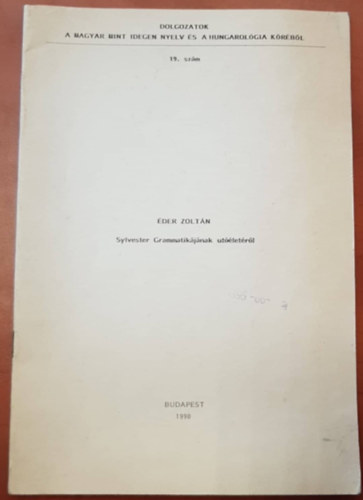 �der Zolt�n - Sylvester Grammatik�j�nak ut��let�r�l