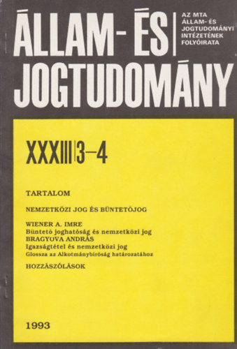 llam- s Jogtudomny XXXIII/3-4, 1993