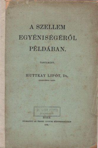 A szellem egynisgrl pldban - tanulmny