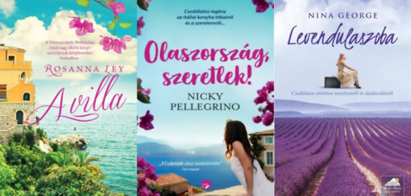 3 db mediterrn tjakon jtszd romantikus regny: A villa + Olaszorszg, szeretlek! + Levendulaszoba