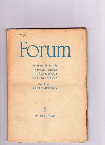 Forum (folyirat) 1949 janur