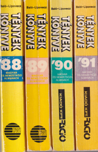 4 db T�nyek k�nyve : 1988., 1989., 1990., 1991.