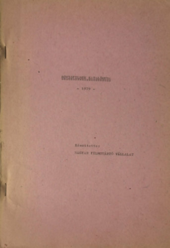 R�vidfilmek katal�gusa 1979.