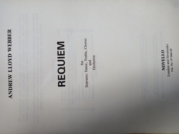 Requiem for Soprano, Tenor, Treble, Chorus and Orchestra