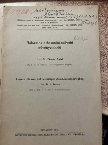 Hlzatos thasont-szvet nvnyeinkrl