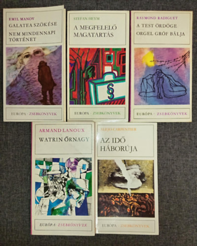 Eurpa Zsebknyvek knyvcsomag (7 m 5 ktetben): Galatea szkse - Nem mindennapi trtnet / A megfelel magatarts / A test rdge - Orgel grf blja / Watrin rnagy / Az id hborja