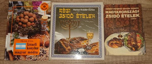 3 könyv a magyar zsidó konyháról: Magyarországi zsidó ételek, Izraeli konyha magyar módra, Régi zsidó ételek