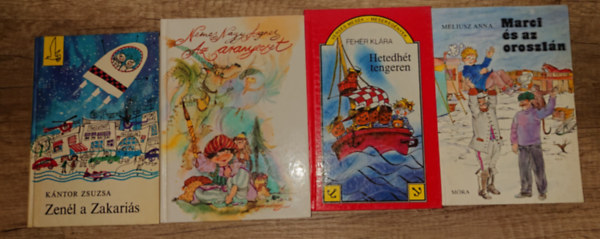 4 klasszikus magyar mesek�nyv: Hetedh�t tengeren, Zen�l a Zakari�s, Marci az oroszl�n, Az aranyecset