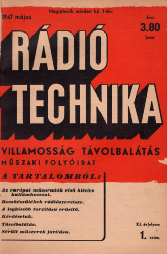 Molnr Jnos - Rditechnika 1947 mjus-decemberig 1-8. szmig teljes vfolyam