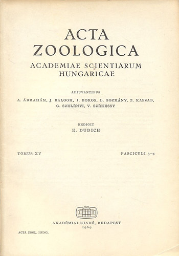 Acta Zoologica (A Magyar Tudomnyos Akadmia zoolgiai kzlemnyei)- Tomus XV., Fasciculi 3-4.