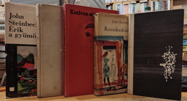 5 db John Steinbeck: Volt egyszer egy hbor; Rosszkedvnk tele; Kedves csirkefogk; Egy mark arany; rik a gymlcs