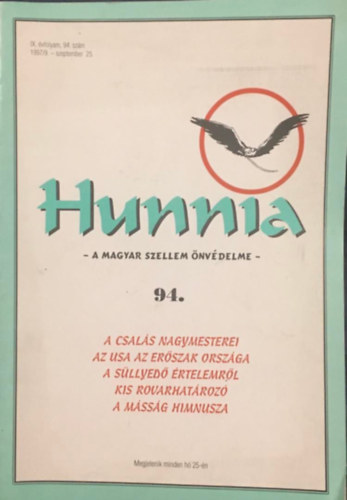 Hunnia - A magyar szellem nvdelme 94. 1997/9.- szeptember 25.