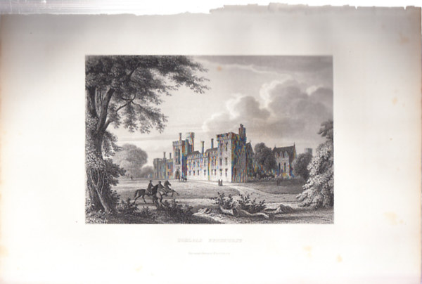 Schloss Penshurst (28�18cm lapm�ret� eredeti ac�lmetszet, 1860-as �vek) - Anglia