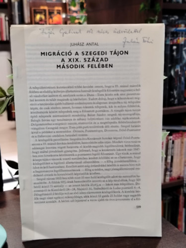 Migr�ci� a szegedi t�jon a XIX. sz�zad m�sodik fel�ben