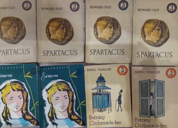 8 db (Szpirodalmi Kiad), Botrny Clochemerle-benI-II, SimoneI-II,Spartacus I-IV.