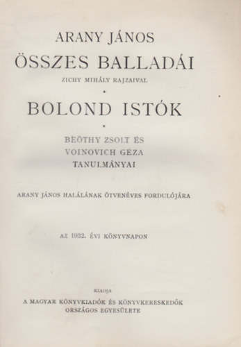 Arany J�nos �sszes ballad�i-Bolond Ist�k