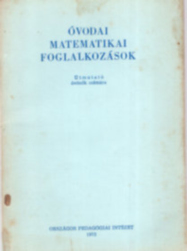 vodai matematikai foglalkozsok- tmutat vnk szmra