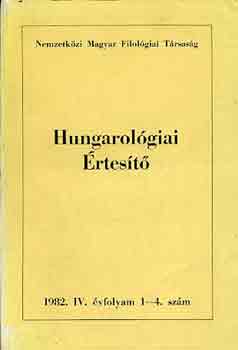 Hungarolgiai rtest 1982. IV. vf. 1-4. szm