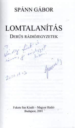 Lomtalants - Ders rdijegyzetek (Dediklt)