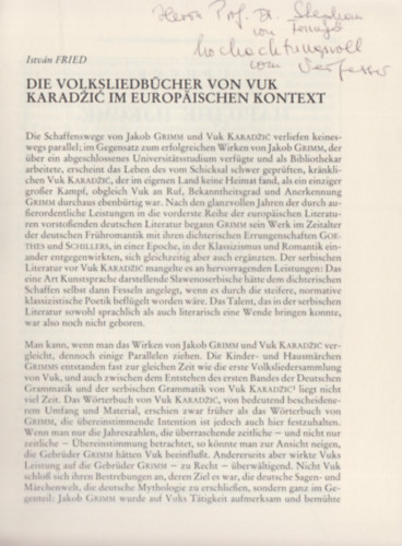 Die volksliedbcher von vuk karadzic im europischen kontext (sterreichische Osthefte) (Dediklt)