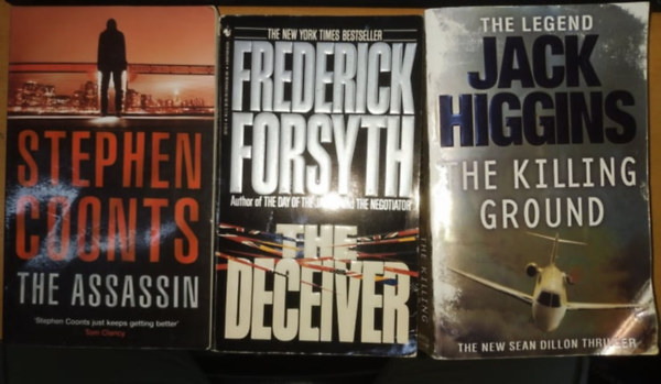 Stephen Coonts, Jack Higgins Frederick Forsyth - The Assassin + The Deceiver + The Killing Ground (3 ktet)