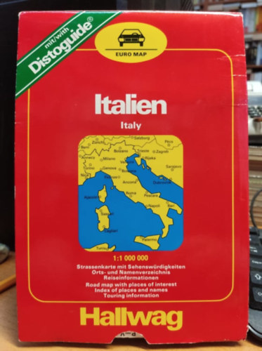 Hallwag Verlag - Euro Map: Italien - Italy 1:1 000 000 (1:1000000) - mit/with Distoguide