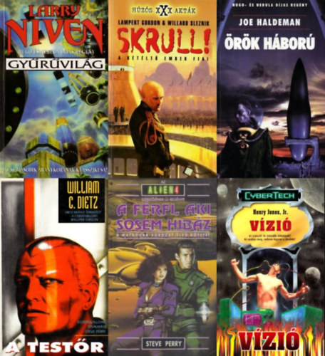 6 db sci-fi regny: Gyrvilg + Skrull! - A ktlt ember fiai + A testr + A frfi, aki sosem hibz + Vzi + rk hbor