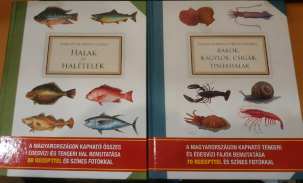 2 db Gasztronmiai kislexikon: Halak s haltelek + Rkok, kagylk, csigk, tintahalak