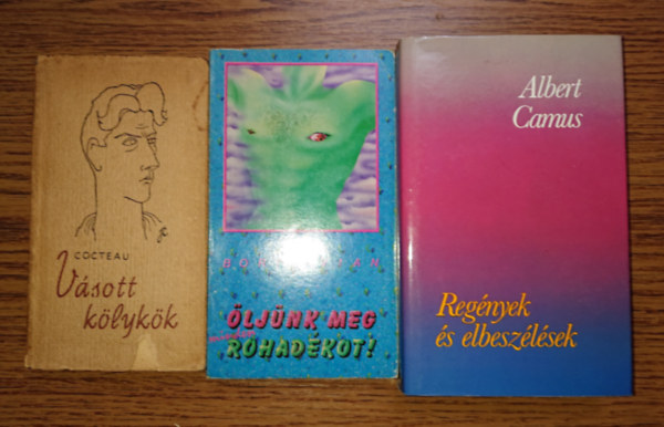 3 klassz k�nyv 20. sz�zadi francia kultszerz�kt�: V�sott k�llyk�k, �lj�k meg a rohad�kot!, Reg�nyek �s elbesz�l�sek (Camus)