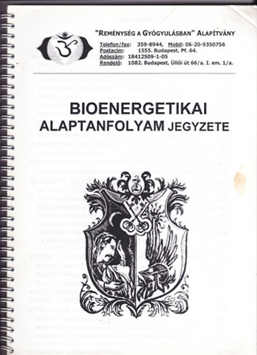 Bioenergetikai alaptanfolyam jegyzete