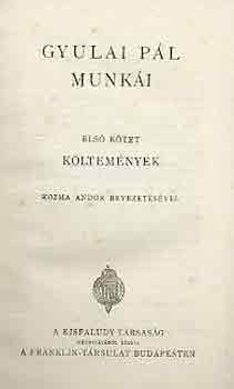 Gyulai P�l munk�i I-IV.