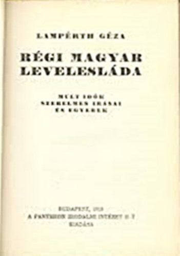 Rgi magyar leveleslda