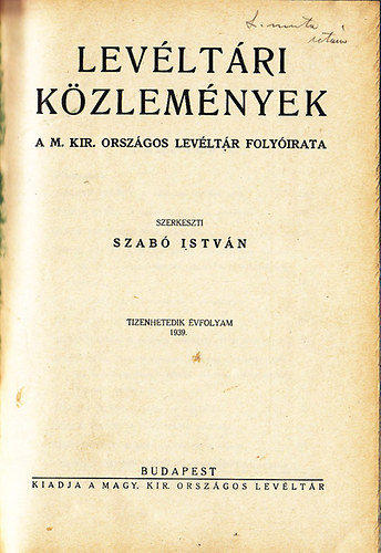 Levltri kzlemnyek 1939. (17. vf.)
